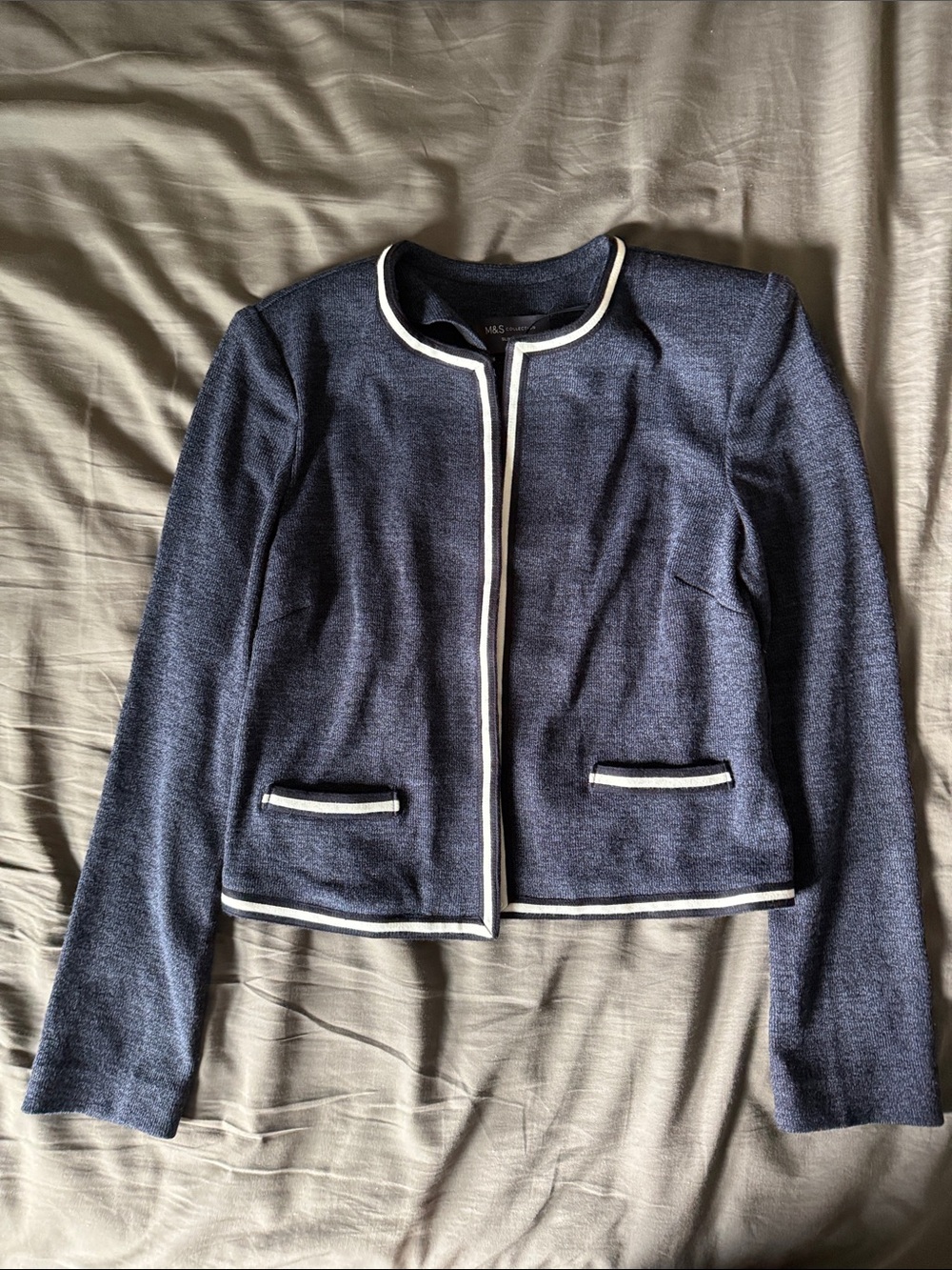 Marks & Spencer Navy Jacket with White Trim